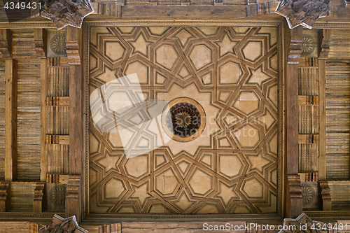 Image of Wooden ceiling of a mosque in Uzbekistan