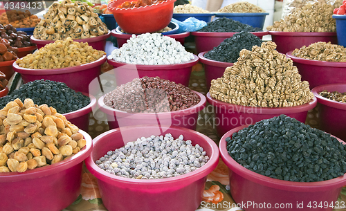 Image of Dried fruit at a market in Uzbekistan