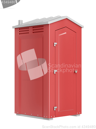 Image of Red mobile toilet isolated on white