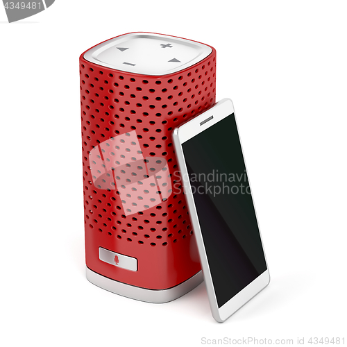 Image of Smart speaker and smartphone