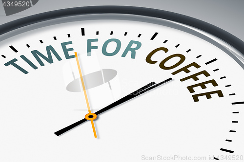 Image of clock with text time for coffee