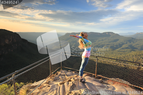 Image of Female embrace the new day with positive affirmations Blue Mount