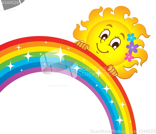 Image of Sun holding rainbow theme 3