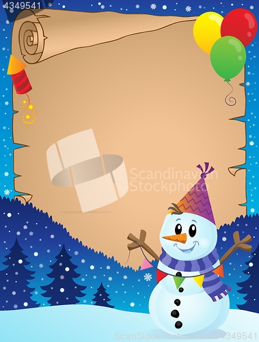 Image of Parchment with party snowman theme 1