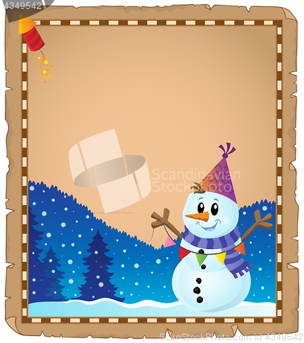 Image of Parchment with party snowman theme 2