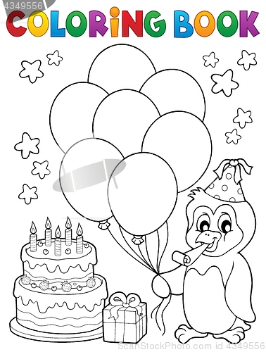 Image of Coloring book party penguin topic 1