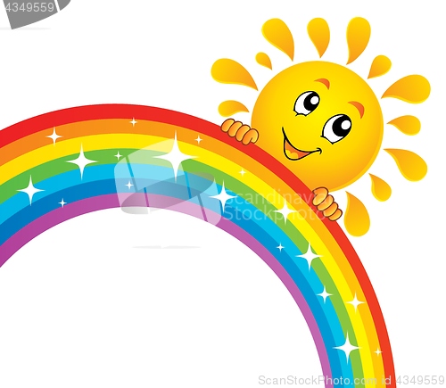 Image of Sun holding rainbow theme 2