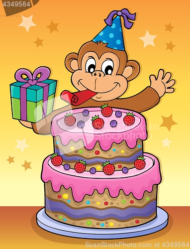 Image of Cake and party monkey theme 2