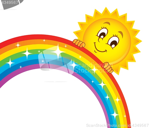 Image of Sun holding rainbow theme 1