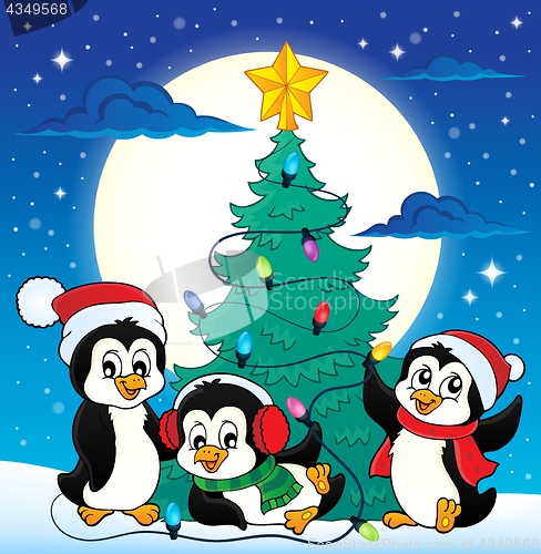 Image of Christmas tree and penguins image 4