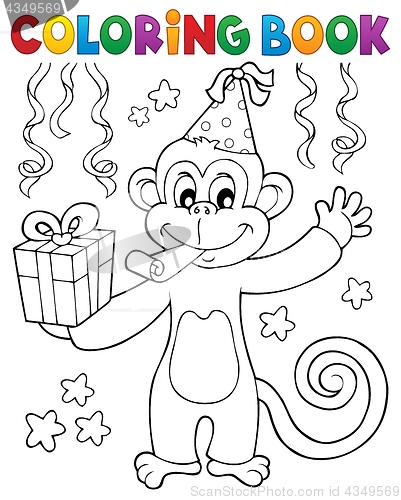 Image of Coloring book party monkey theme 1