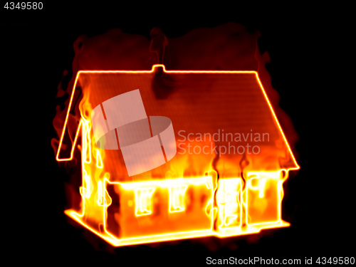 Image of house on fire