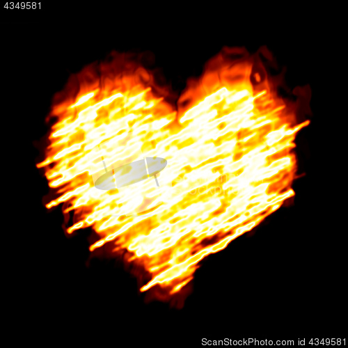 Image of heart on fire