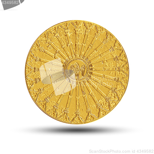 Image of vintage golden fantasy coin
