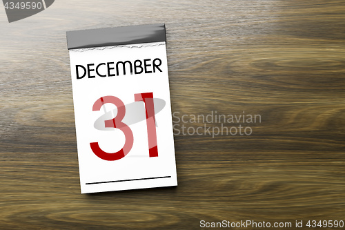 Image of Calendar the 31st of December New Year\'s Eve