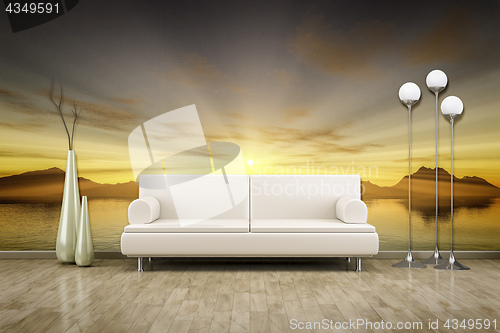 Image of photo wall mural sunset