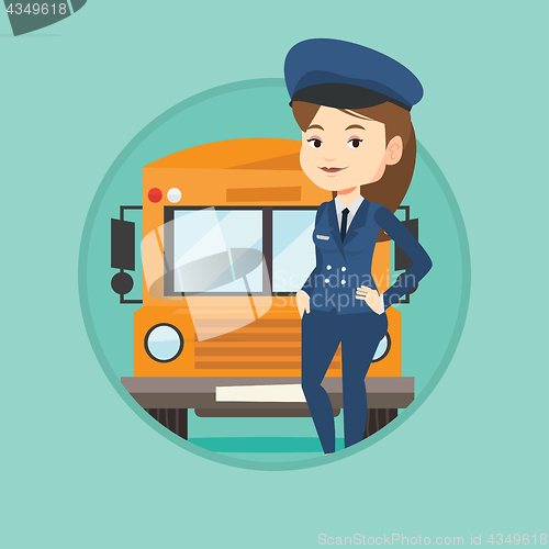 Image of School bus driver vector illustration.