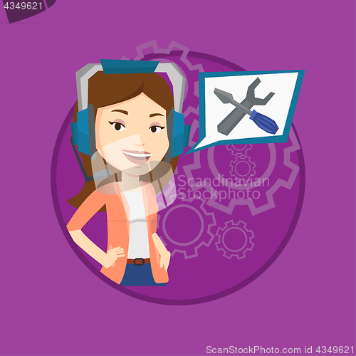 Image of Technical support operator vector illustration.