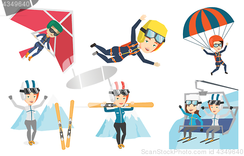 Image of Vector set of sport characters.