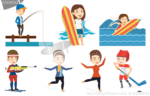 Image of Vector set of sport characters.