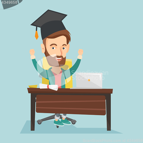 Image of Student using laptop for education.
