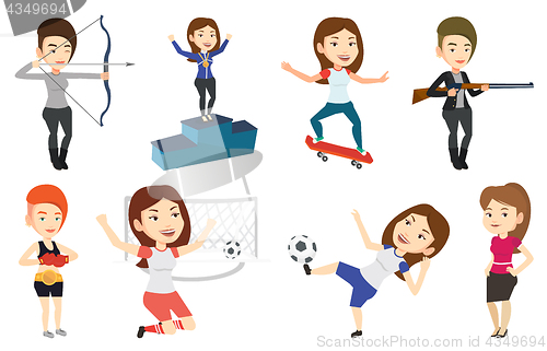 Image of Vector set of sport characters.