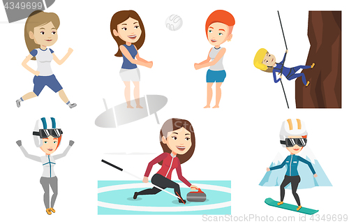 Image of Vector set of sport characters.