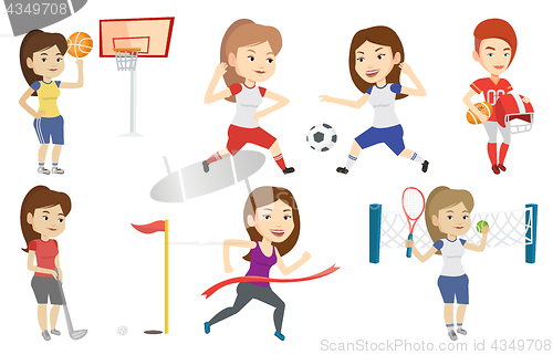 Image of Vector set of sport characters.