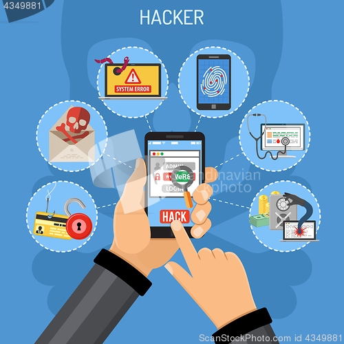 Image of Cyber Crime Concept with Hacker