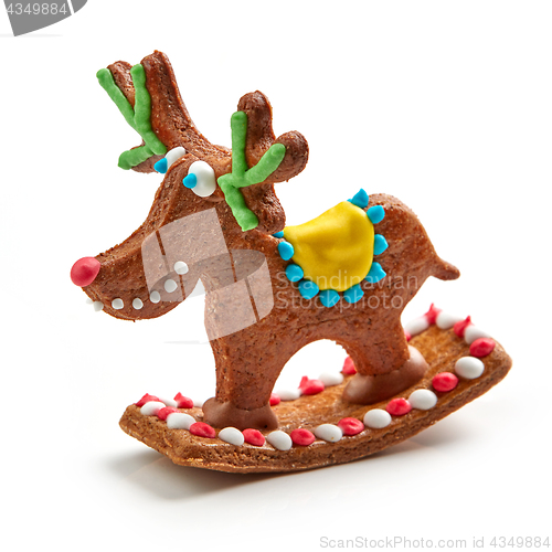Image of gingerbread deer on white background