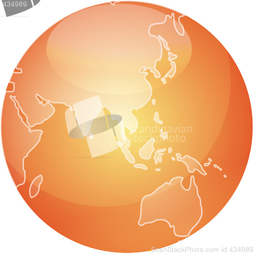 Image of Map of Asia sphere