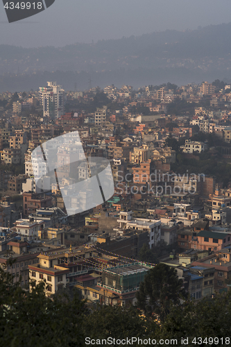 Image of Kathmandu town view from Swayambhunath hill