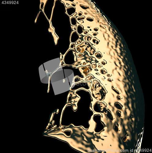 Image of Liquid gold or oil splashes isolated on black