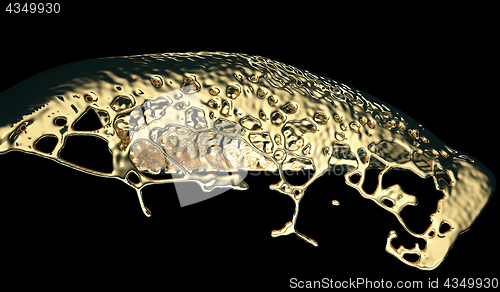 Image of Melted gold or oil splashes isolated on black