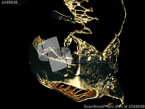 Image of Melted gold or oil splashes isolated on black