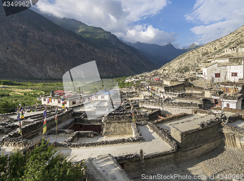 Image of Marpha village and apple gardens in Mustang