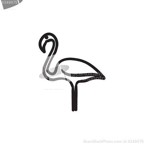 Image of Flamingo sketch icon.