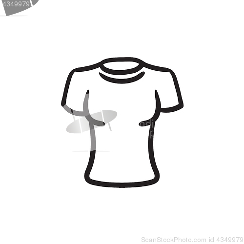 Image of Female t-shirt sketch icon.
