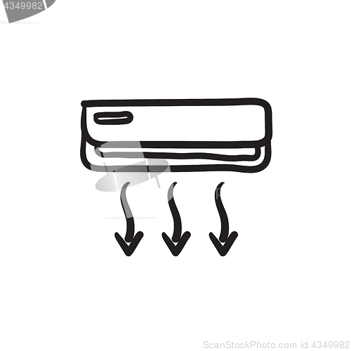 Image of Air conditioner sketch icon.