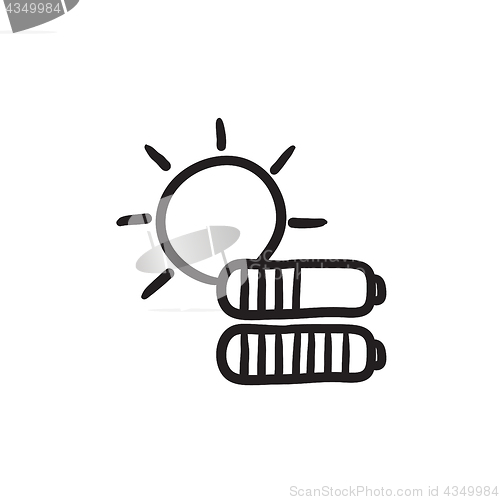 Image of Solar energy sketch icon.