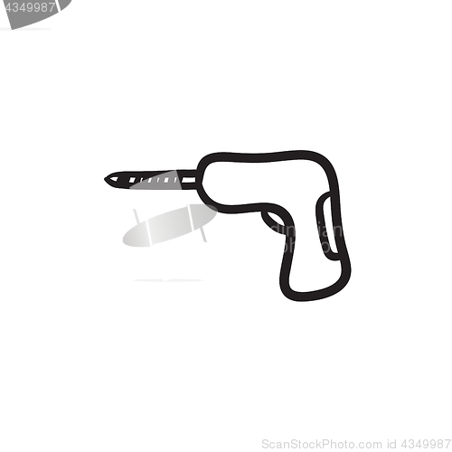 Image of Hammer drill sketch icon.