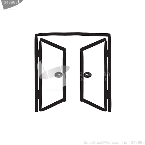 Image of Open doors sketch icon.