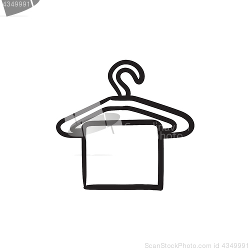 Image of Towel on hanger sketch icon.