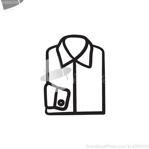 Image of Folded male shirt sketch icon.