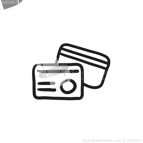 Image of Identification card sketch icon.