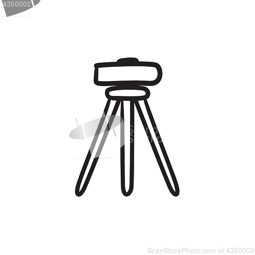 Image of Theodolite on tripod sketch icon.