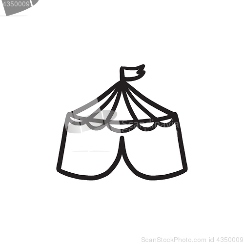 Image of Circus tent sketch icon.