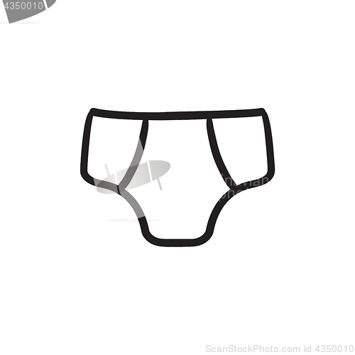Image of Male underpants sketch icon.