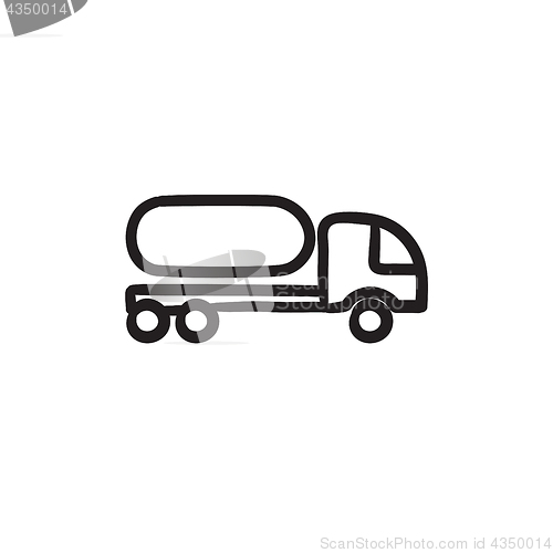 Image of Fuel truck sketch icon.
