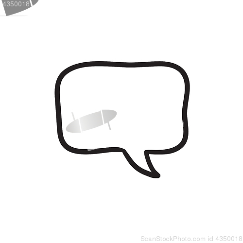 Image of Empty speech square sketch icon.